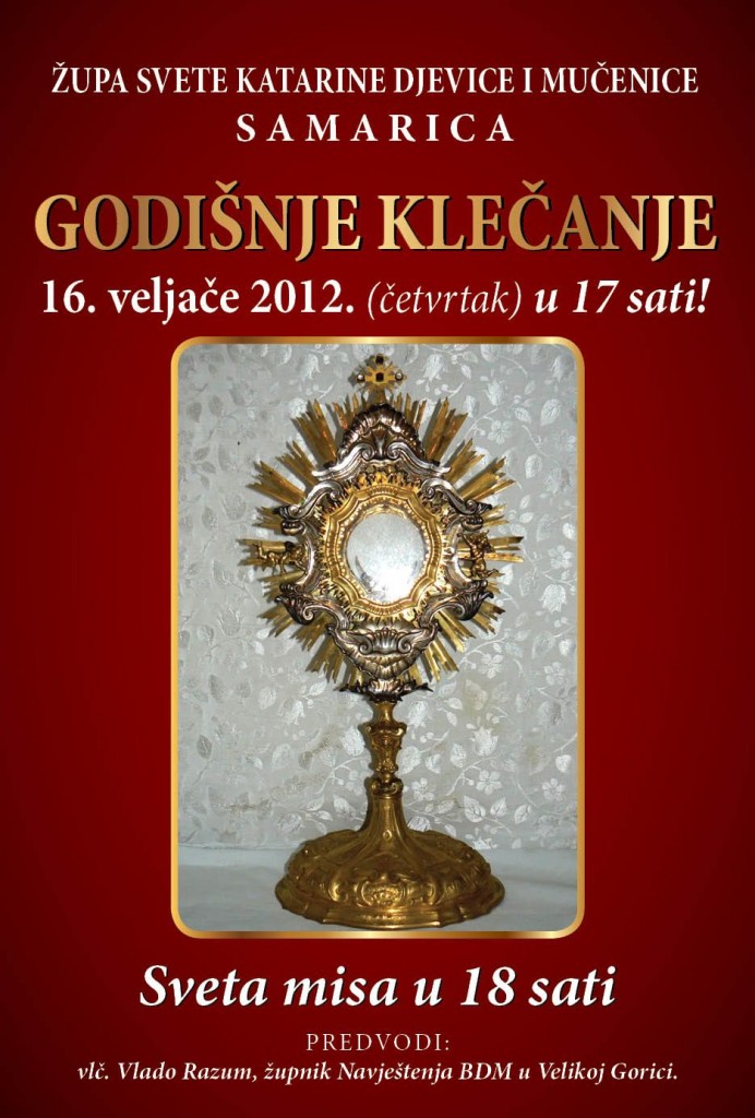 Najava godišnjega klečanja